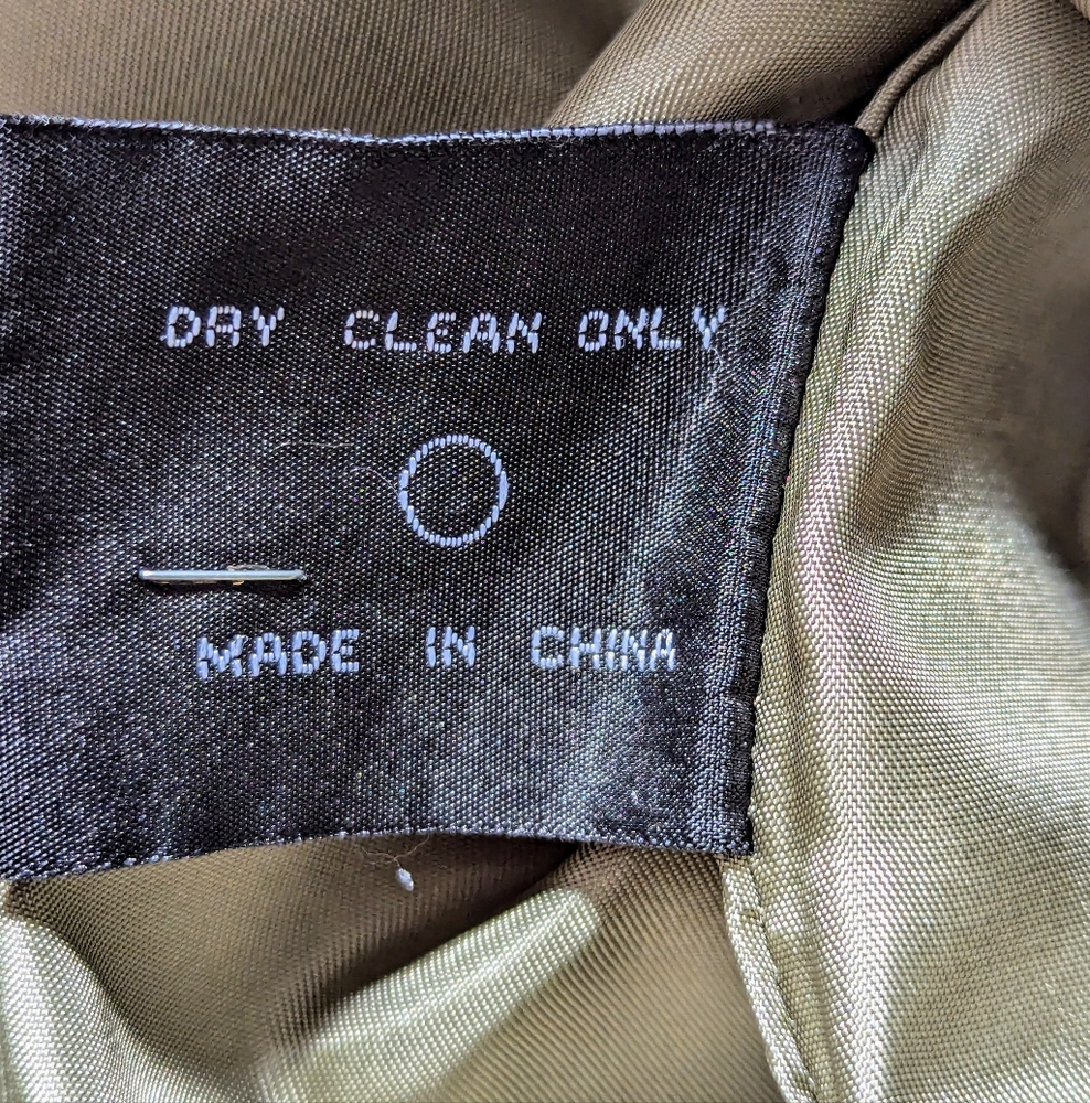 Large Wool & Rabbit Button Down Coat Avocado Gree… - image 7